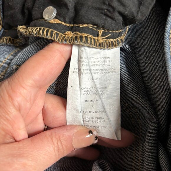 Vintage Y2K Rewind Cropped Ankle Distressed Denim Jeans Size 5 Low Rise Pockets - Picture 6 of 6